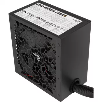 Alimentatore AEROCOOL AERO BRONZE 650W APFC (V.2 2025) — alimentatore ATX 650W con PFC attivo