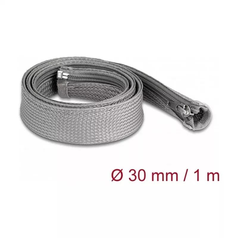 Guaina intrecciata DeLOCK 20825 1 m x 30 mm grigio