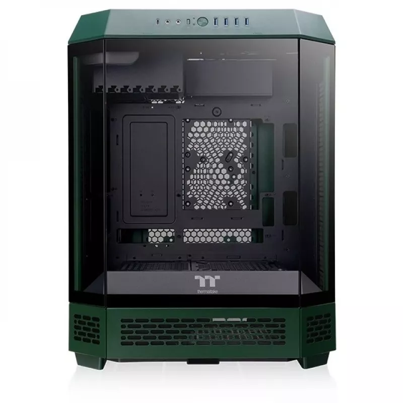 The Tower 600, case tower verde scuro, vetro temperato x 3