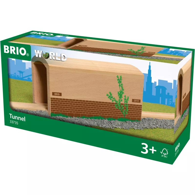 BRIO World 33735 tunnel alto in legno per binari del treno, legno certificato FSC, da 3 anni
