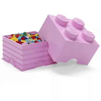 Storage Brick LEGO Room Copenhagen 4, rosa — mattoncino contenitore LEGO 40031738, contenitore impilabile per giocattoli e tessili