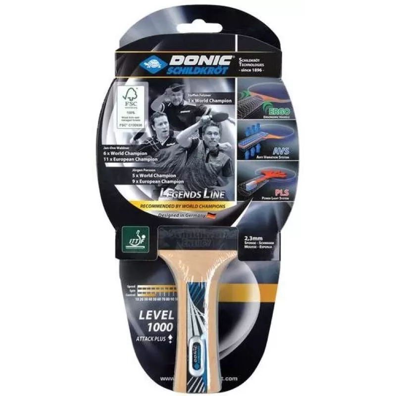 Racchetta da ping pong Donic Schildkröt Legends 1000 nero blu legno