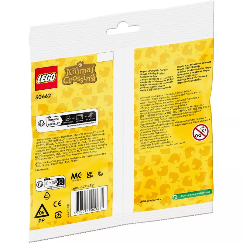 30662 Animal Crossing Monas Pumpkin Garden, giocattolo da costruzione Polybag