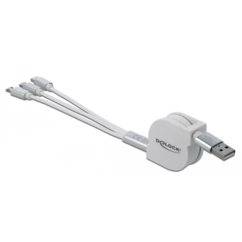 Cavo USB DeLOCK 85850 0,98 m USB 2.0 USB A USB C/Micro-USB B/Lightning