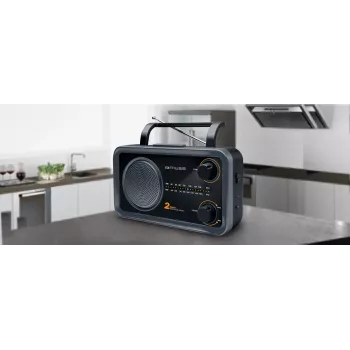 Muse | Radio portatile 2 bande | M-06DS | ingresso AUX | grigio