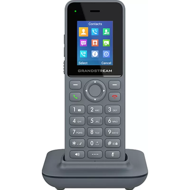 Grandstream DP725 portatile cordless DECT HD, display TFT a colori da 1,8 pollici, 20 account/linee SIP, push-to-talk, grigio