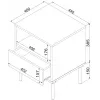 Comodino cama meble TRESSE 44×40×53 cm verde opaco, 1 cassetto, set da 2