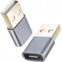 Adattatore helos 304282 presa USB 2.0 Type-C a connettore maschio USB 2.0, grigio scuro