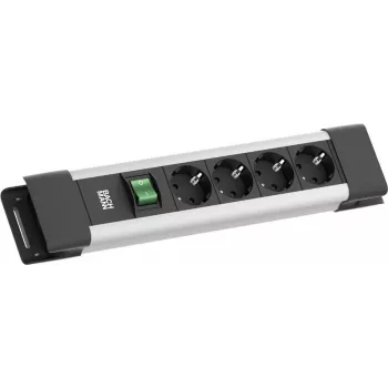 Ciabatta Bachmann CONNECTUS 4×CEE7/3 1×interruttore 2,0 m CEE7/7 grigio