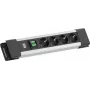 Ciabatta Bachmann CONNECTUS 4×CEE7/3 1×interruttore 2,0 m CEE7/7 grigio