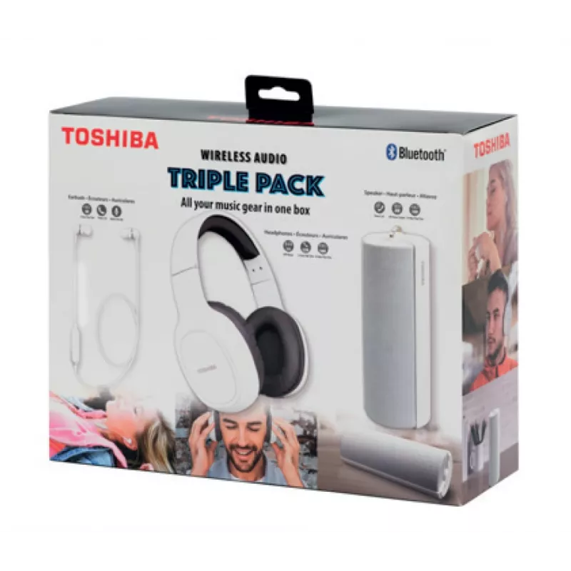 Cuffie Toshiba Wireless Audio Triple Pack HSP-3P19 bianco
