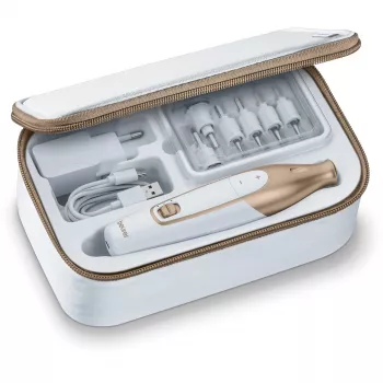Set manicure-pediciure Beurer MP64 bianco con 10 accessori – lima per unghie elettrica