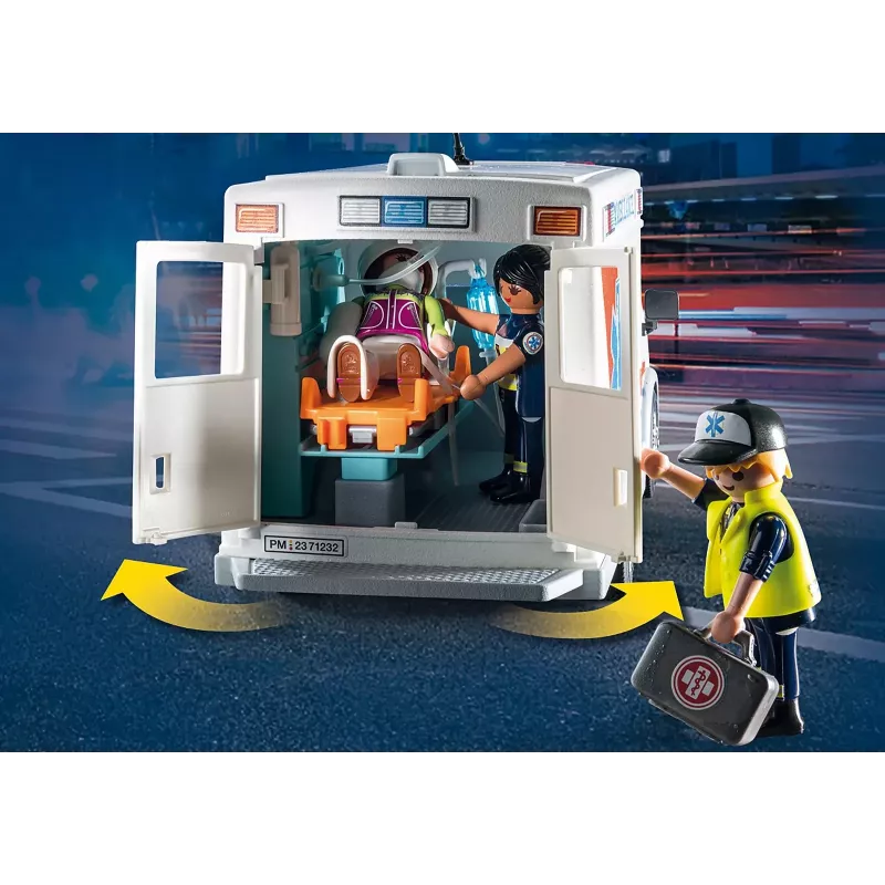 Ambulanza giocattolo PLAYMOBIL 71232 — multicolore, per 4–10 anni, batteria AAA
