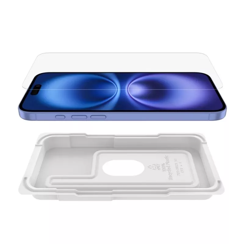 Protezione schermo Belkin ScreenForce per iPhone 16 Plus antibatterica vetro temperato