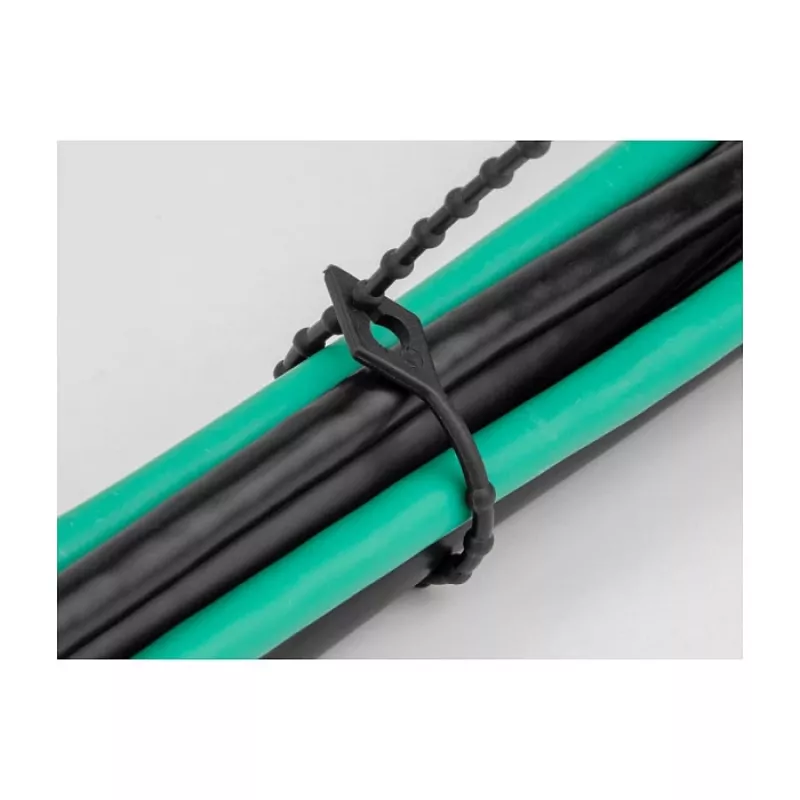 Fascette fermacavi parallele DeLOCK Beaded Kabel Tie lunghezza 200 x larghezza 2,4 mm nero 100 pezzi