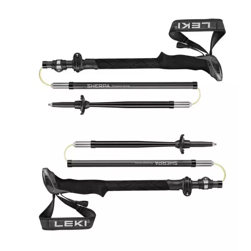 Bastoncini da trekking Leki Sherpa FX regolabili 120–140 cm, nero