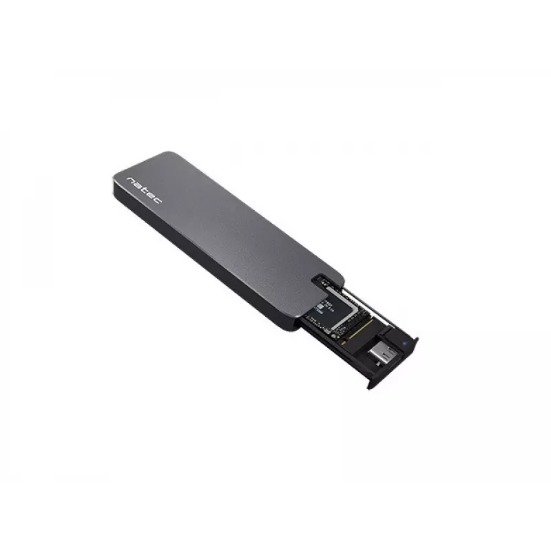 Natec Rhino NKZ-1953 box per SSD M.2 NVMe, USB-C 3.2 Gen 2 10 Gbps, M.2 2230/2242/2260/2280, fino a 2 TB, alluminio