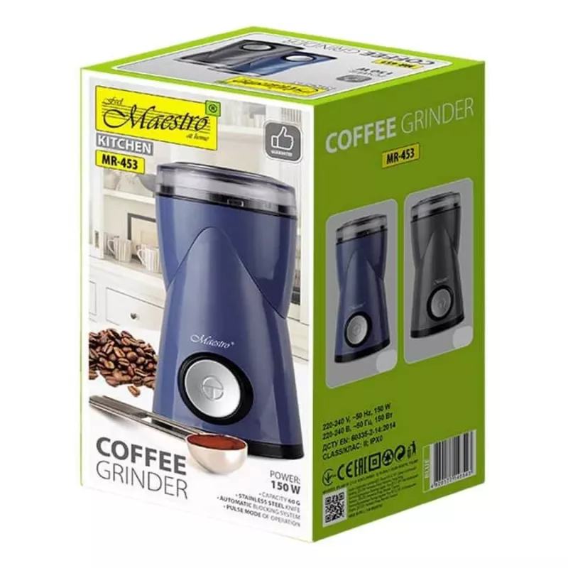 Macinacaffè Feel-Maestro MR-453-Blu macinino a lame 150 W