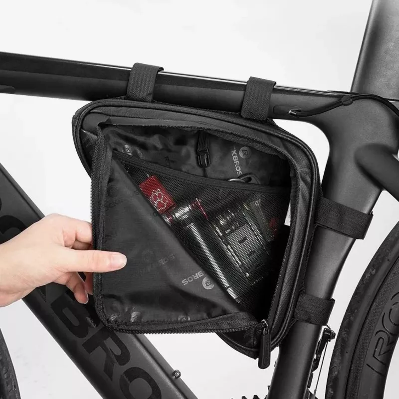 Rockbros B39-2 Borsa da telaio per bici impermeabile, nera