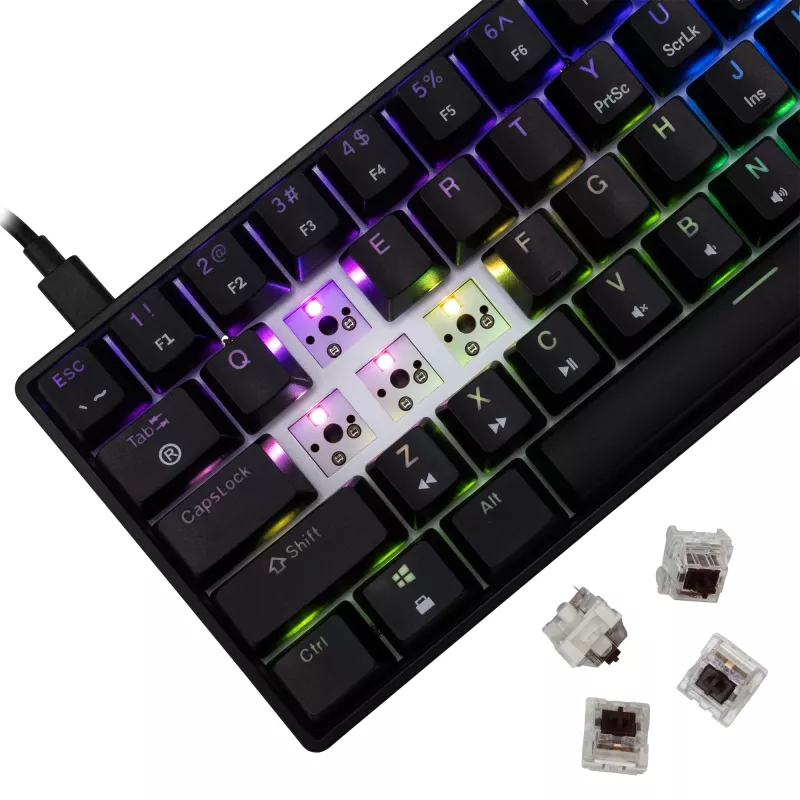 Tastiera meccanica White Shark Shinobi-2 nera layout US con switch Brown