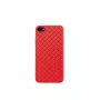 Custodia protettiva per cellulare Devia per iPhone SE2 rossa con motivo intrecciato