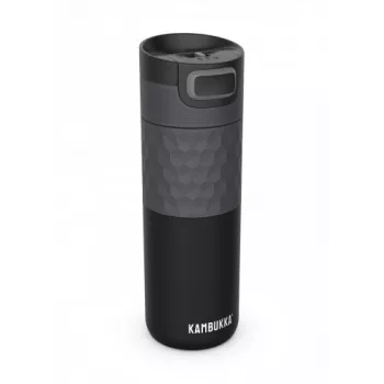 Tazza termica Kambukka Etna 0,5 l nero – acciaio inox sottovuoto, coperchio SnapClean a 3 posizioni