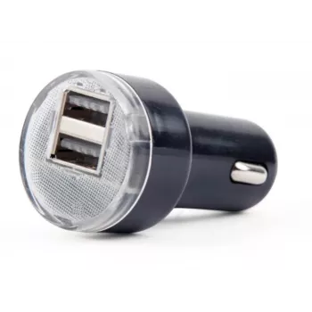 Caricabatterie da auto Gembird EG-U2C2A-CAR-02, ingresso 12–24V, uscita 5V/2,1A, 2× USB 2.0, nero