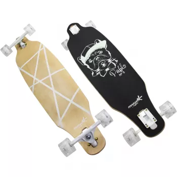 Longboard Muuwmi Lights GLOW ABEC 7 con ruote luminose, nero/verde