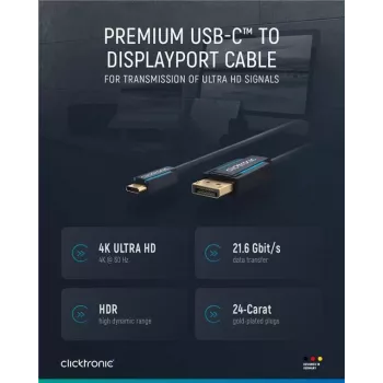 Cavo USB-C a DP. M/M. blu. 1,0 m – cavo – digitale/dati (44931)