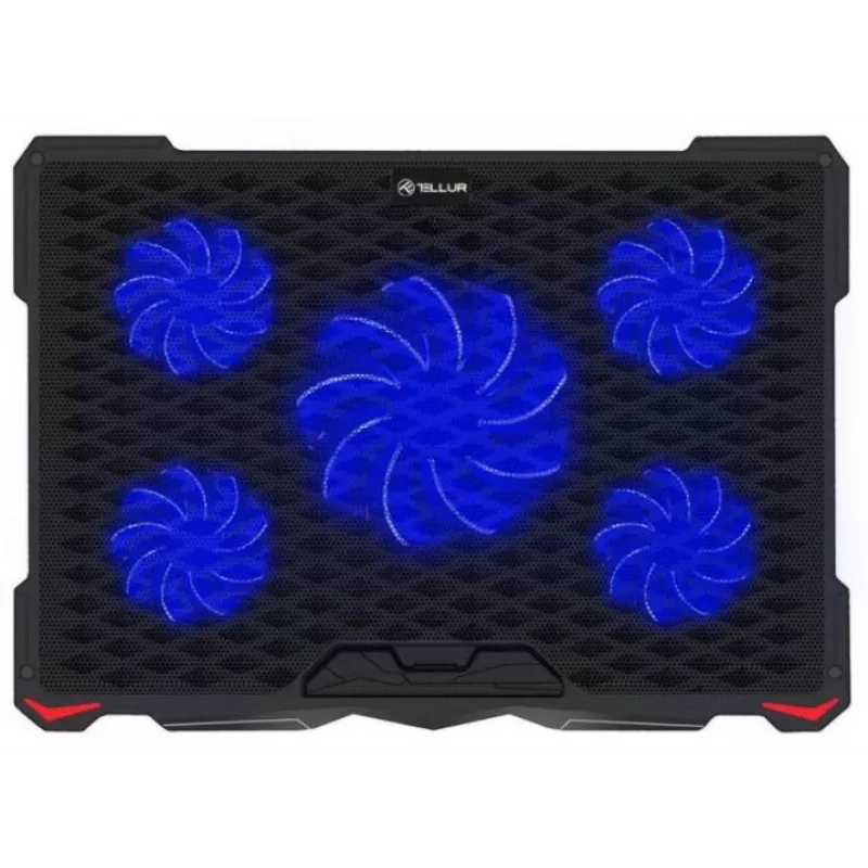 Tellur Cooling Pad Basic 17, 5 ventole, LED, nero