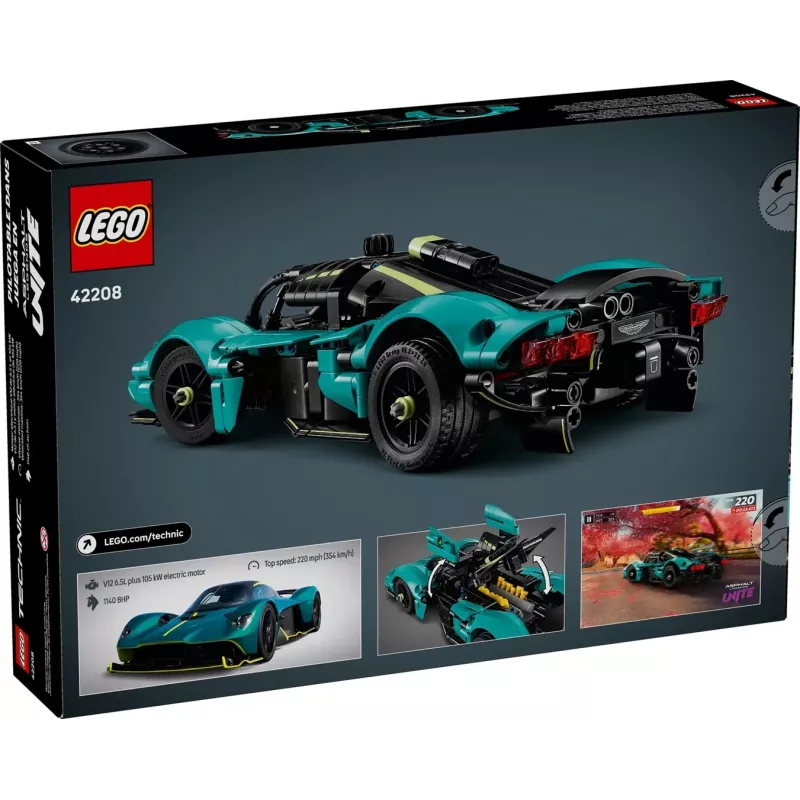 LEGO Technic kit di costruzione Aston Martin Valkyrie modello scala 1:8, 707 pezzi, età consigliata 9+