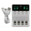 Caricabatterie QOLTEC 50848 per celle NiMH AAA (R03) e AA (R6) con display LCD