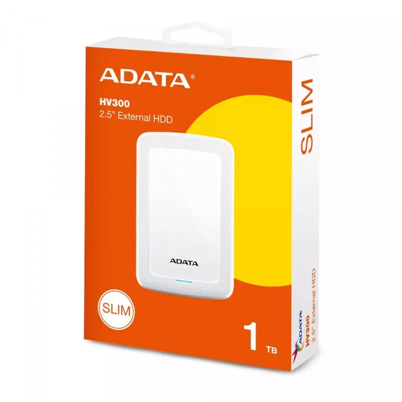 ADATA HV300 disco fisso esterno 1 TB 2,5 inch USB 3.2 Gen 1 (3.1 Gen 1) bianco