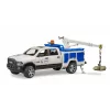 Auto Dodge RAM 2500 Service con luce rotante e gru BRUDER 02509
