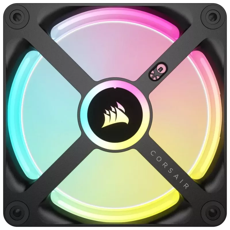 Corsair CO-9051001-WW iCUE LINK QX120 RGB ventola per case, 120 mm, PWM, con sensore di temperatura, nera