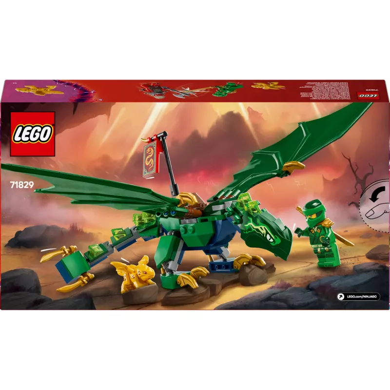 Giocattolo da costruzione LEGO NINJAGO 71829 Drago della foresta verde di Lloyd, 128 pezzi, 2 minifigure, da 6 anni