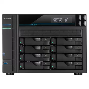 Asustor Lockerstor 10 AS6510T NAS tower Intel Atom® C3538 8 GB DDR4 0 TB ADM nero