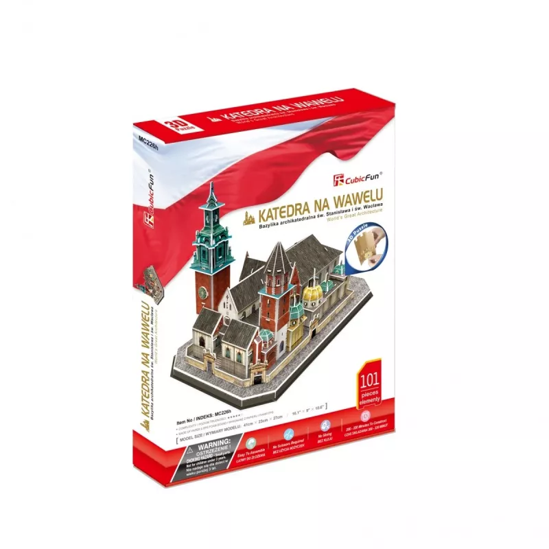 Puzzle 3D cubicfun Cattedrale di Wawel – 101 pezzi, kit di montaggio