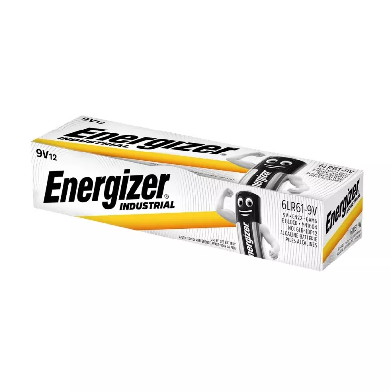 Batterie alcaline Energizer 9V PP3 Industrial, confezione da 12