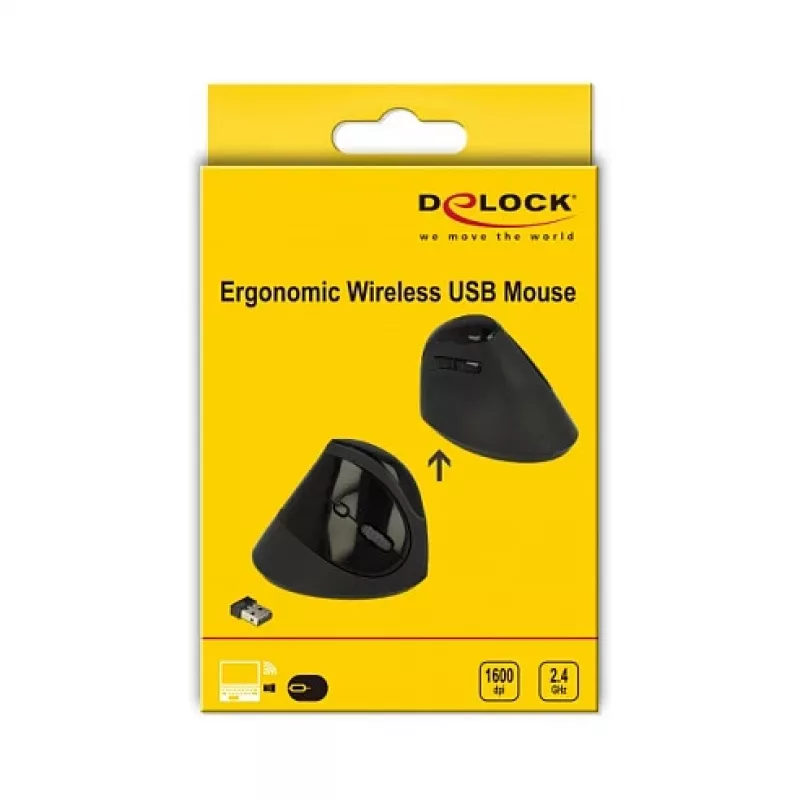 Mouse DeLOCK 12599 RF wireless destrorso 1600 DPI