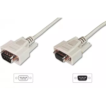 Digitus ASSMANN - Cavo prolunga seriale - DB-9 (M) - DB-9 (F) - 3 m - stampato, viti a testa zigrinata - beige (AK-610203-030-E)
