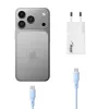 Akyga AK-CH-32 caricabatterie USB-C GaN piatto 65 W, 2 x USB-C PD, bianco