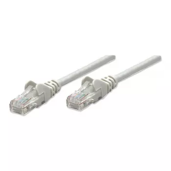 Intellinet Cavo patch di rete, Cat6, 2 m, grigio, CCA, U/UTP, PVC, RJ45, contatti placcati oro, protezione anti-aggancio, guaina anti-piegatura, garanzia a vita