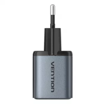Caricabatterie GaN Vention FEWH0-EU 30W — 1× USB-C, 1× USB-A, 30 W, nero
