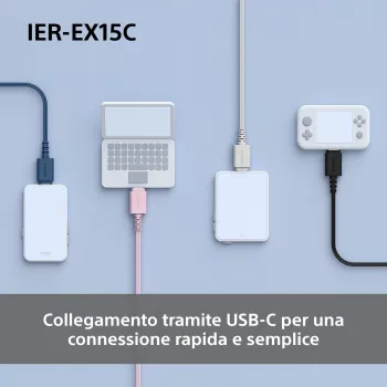 Sony IER-EX15C Cuffie con filo In-Ear Chiamate/Musica USB Type-C Nero