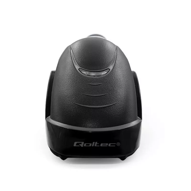 Qoltec 50853 lettore laser di codici a barre portatile 1D/2D, USB cablato, cavo da 1,65 m, 97x65x167 mm, 105 g, nero