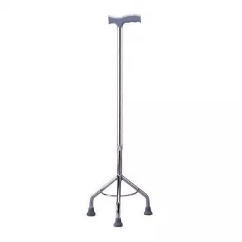 Bastone tripode riabilitativo MDH regolabile in altezza 73–95,5 cm alluminio acciaio argento, carico massimo 100 kg