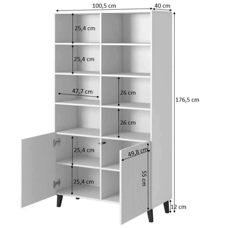 Scaffale PAFOS 100x40x176,5 cm bianco opaco