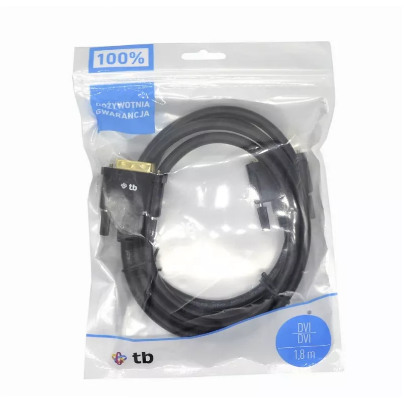 Cavo TB MM DVI 24 + 1 1,8 m, nero, oro (AKTBXVD24DVI18B)