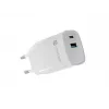 Caricabatterie con filo per dispositivi mobili NATEC NUC-2140, 30W, USB-C PD 3.0 + USB-A, Samsung AFC, bianco